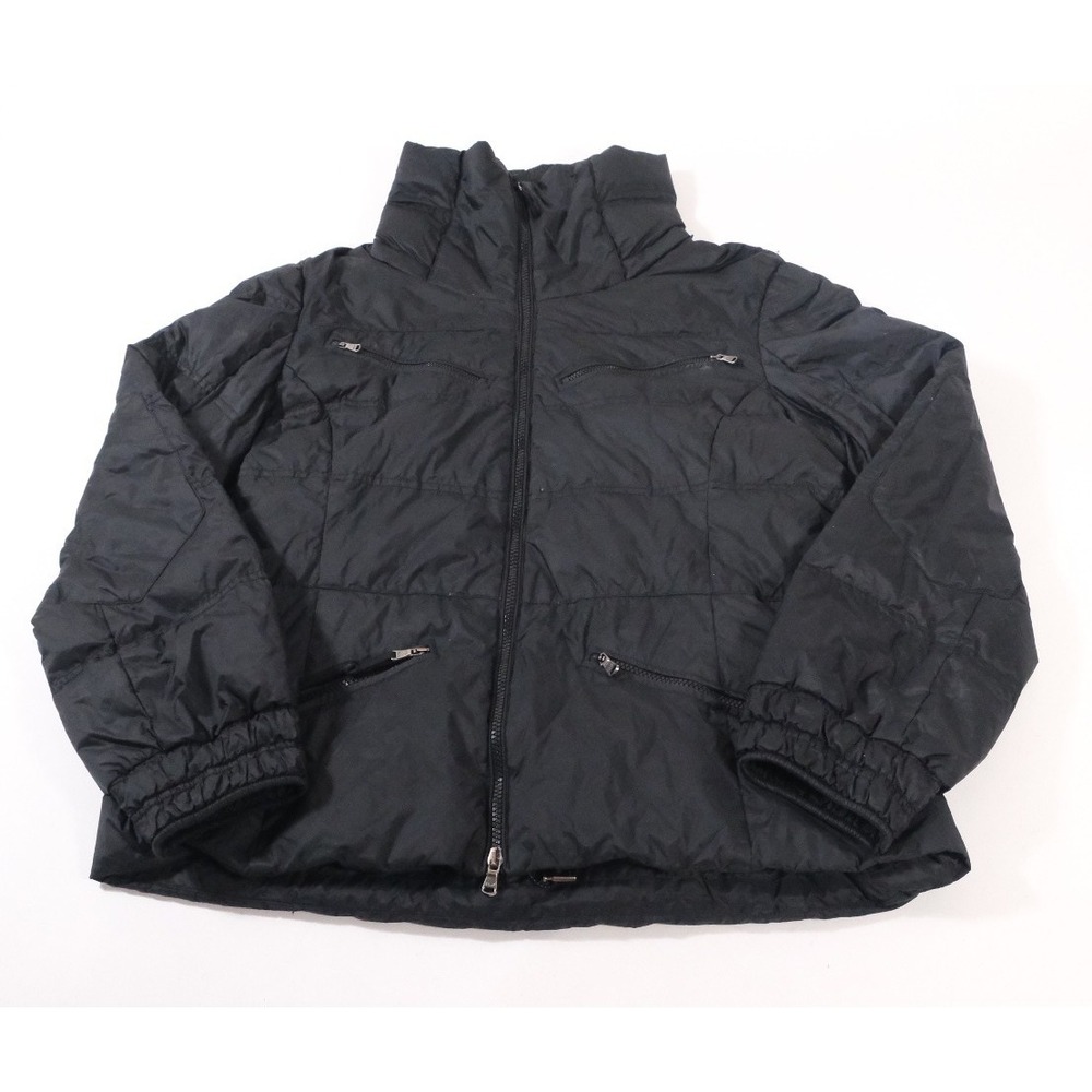 RLX Ralph Lauren Mens Black Down Puffer Jacket Size Medium Quilted Full Zip Coat